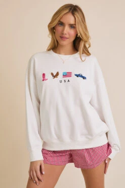 All American Embroidered Crewneck