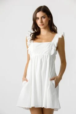 Juniper Flutter Sleeve Mini Dress 9 Juniper Flutter Sleeve Mini Dress -Occasionally Yours dm juniper flutter sleeve mini dress white 8