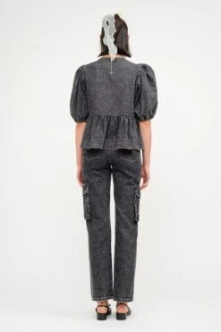 Norah Denim Blouse -Occasionally Yours dm norah denim blouse black 4