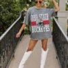 Ohio State Oversized All-Over Rhinestone Short Sleeve Tee 1 Ohio State Oversized All-Over Rhinestone Short Sleeve Tee -Occasionally Yours dm osu all over rhinestone ss tee grey 1