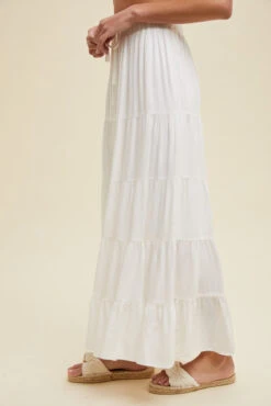 Sophie Tiered Maxi Skirt -Occasionally Yours dm sophie tiered maxim skirt white 3