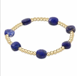 Admire Gold Bead Bracelet - 3mm Lapis