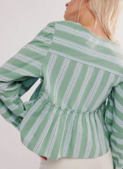 FREE PEOPLE Brunch Babe Blouse 8 FREE PEOPLE Brunch Babe Blouse -Occasionally Yours fp brunch babe blouse white spruce combo 7