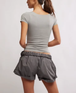 FREE PEOPLE Clean Lines Baby Tee 4 FREE PEOPLE Clean Lines Baby Tee -Occasionally Yours fp clean lines baby tee heather grey 3