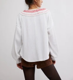 FREE PEOPLE Holly Henley -Occasionally Yours fp holly henley ivory combo 3