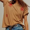 FREE PEOPLE Horsin Around Tee -Occasionally Yours fp horsin around tee brown combo horse 1