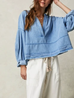 FREE PEOPLE Jude Denim Pullover