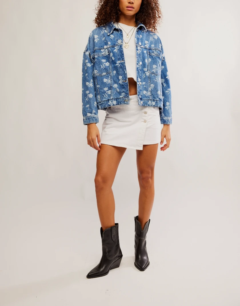 Opal Swing Denim Jacket FREE PEOPLE Opal Swing Denim Jacket -Occasionally Yours fp opal swing denim jacket fallen daisy 5