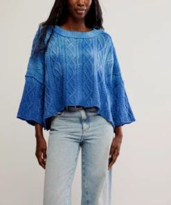 FREE PEOPLE Washed Ashore Sweater 6 FREE PEOPLE Washed Ashore Sweater -Occasionally Yours fp washed ashore sweater bellweather blue 1