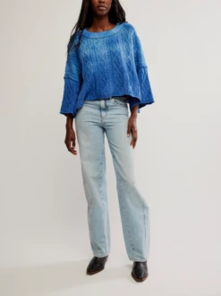 FREE PEOPLE Washed Ashore Sweater 10 FREE PEOPLE Washed Ashore Sweater -Occasionally Yours fp washed ashore sweater bellweather blue 5