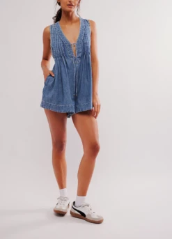 FREE PEOPLE Webster Romper 4 FREE PEOPLE Webster Romper -Occasionally Yours fp webster romper falling rain wash 3