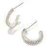 Ella Huggie Earrings Silver - White Crystal -Occasionally Yours kendra scott ella huggie earrings rhodium white cz 00
