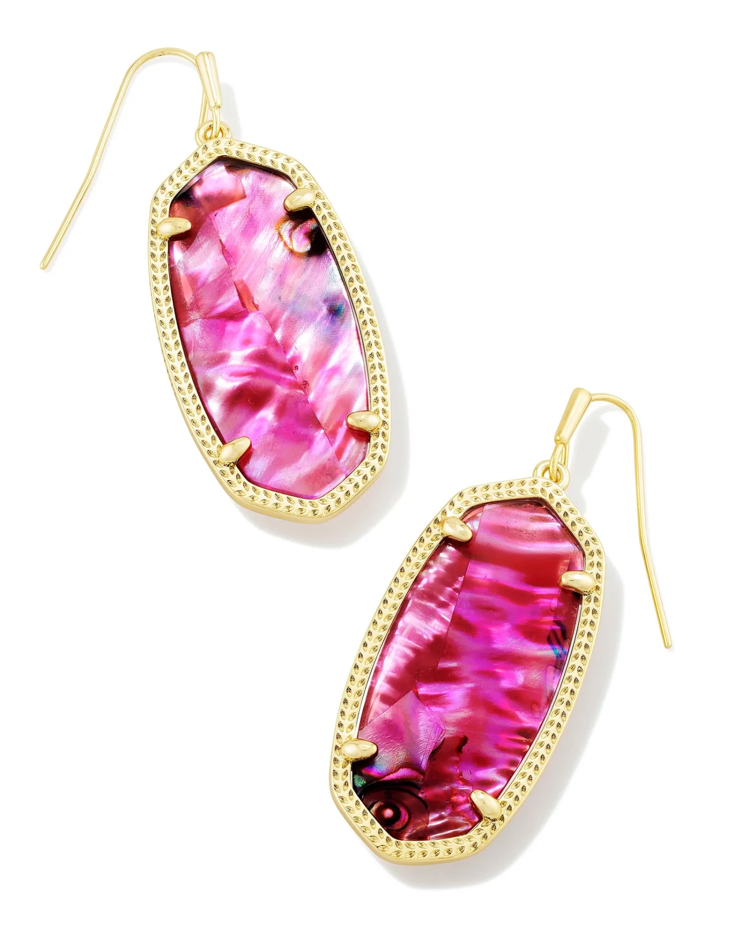 Elle Drop Earrings - Light Burgundy Illusion Elle Drop Earrings - Light Burgundy Illusion -Occasionally Yours kendra scott elle drop earrings gold light burgundy illusion 00