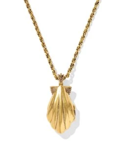 Alexa Locket Short Pendant Necklace -Occasionally Yours ks alexa locket short pendant necklace vintage gold ivory mop 3