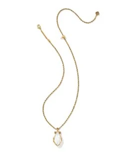 Alexa Locket Short Pendant Necklace -Occasionally Yours ks alexa locket short pendant necklace vintage gold ivory mop 4