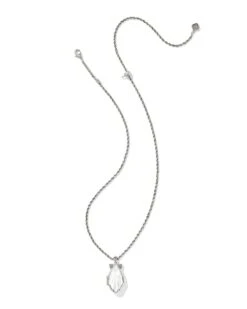 Alexa Locket Short Pendant Necklace -Occasionally Yours ks alexa locket short pendant necklace vintage silver ivory mop 4