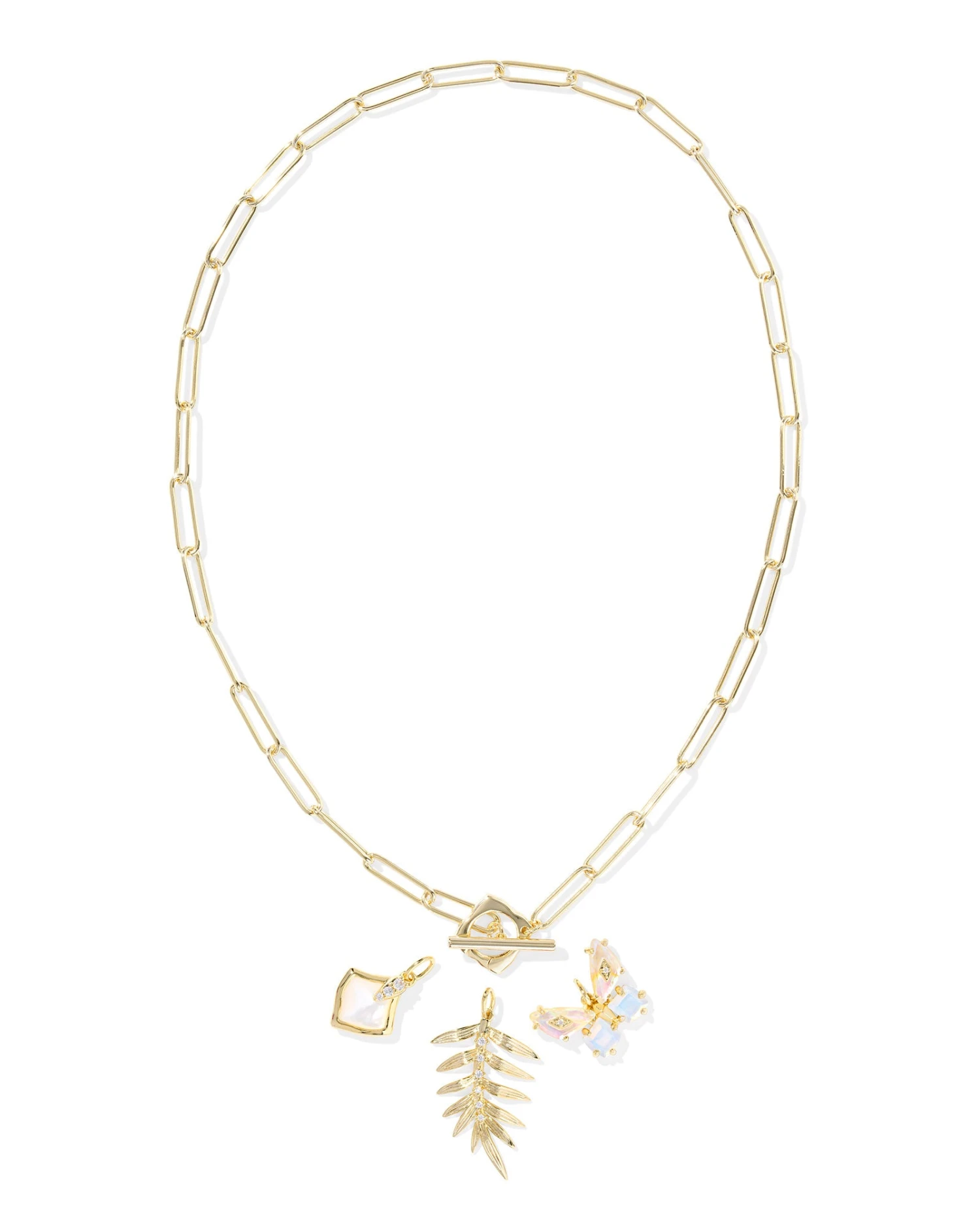 Bianca Butterfly Charm Necklace Bianca Butterfly Charm Necklace -Occasionally Yours ks bianca butterfly charm necklace gold iridescent white mix 4