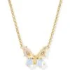 Bianca Butterfly Short Pendant Necklace -Occasionally Yours ks bianca butterfly short pendant necklace gold iridescent white mix 1