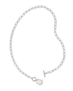 Daphne Link And Chain Necklace -Occasionally Yours ks daphne link and chain necklace silver mop 2