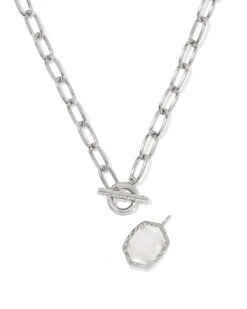 Daphne Link And Chain Necklace -Occasionally Yours ks daphne link and chain necklace silver mop 3