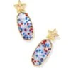 Elle Star Drop Earrings -Occasionally Yours ks elle star drop earrings gold red white blue illusion
