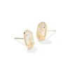 Grayson Stone Stud Earrings -Occasionally Yours ks grayson stone stud earrings gold iridescent abalone