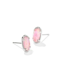 Grayson Stone Stud Earrings -Occasionally Yours ks grayson stone stud earrings silver iridescent mop