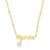 Mom Crystal Short Pendant Necklace -Occasionally Yours ks mom crystal short pendant necklace gold 1