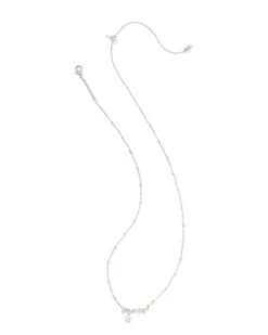 Mom Crystal Short Pendant Necklace -Occasionally Yours ks mom crystal short pendant necklace silver 2