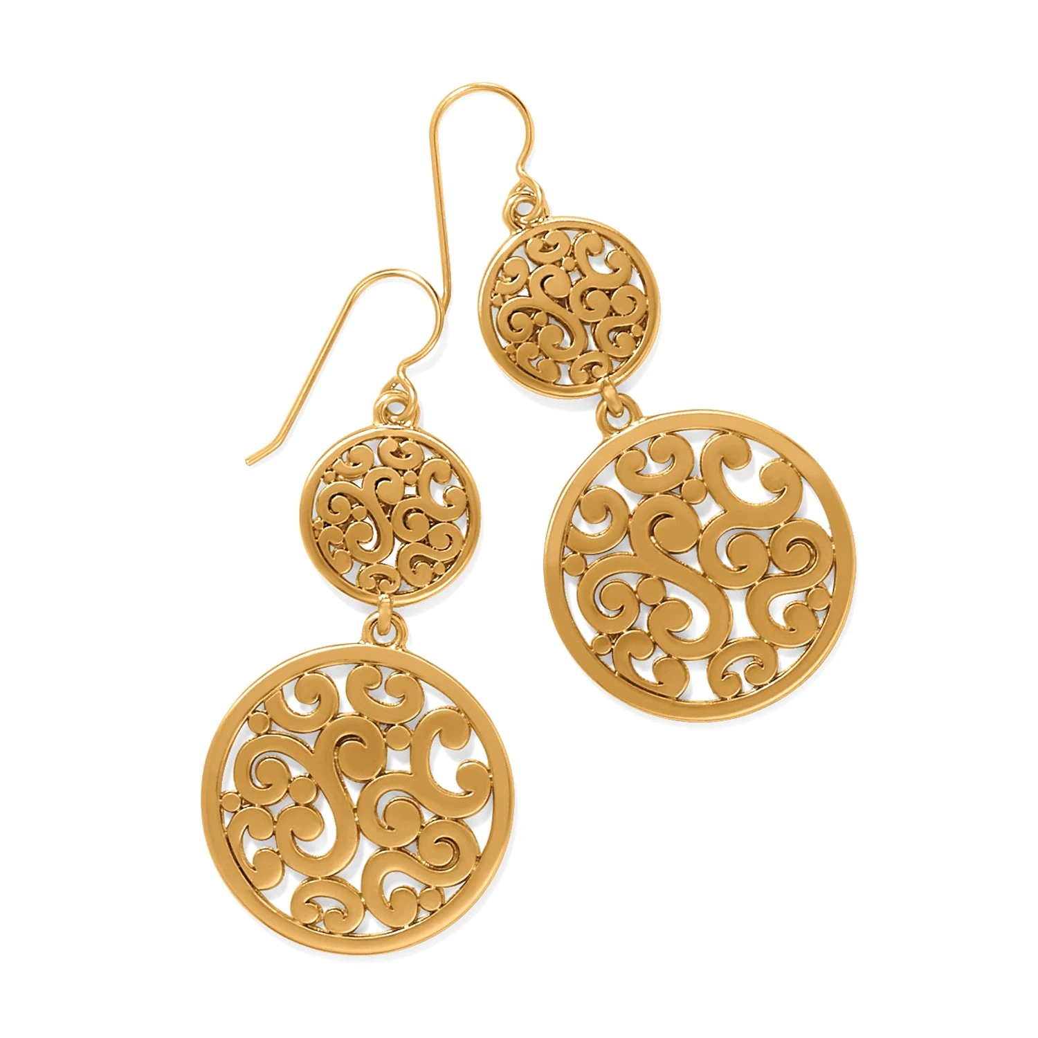 Contempo Medallion Duo French Wire Earrings Contempo Medallion Duo French Wire Earrings -Occasionally Yours qija9904 01