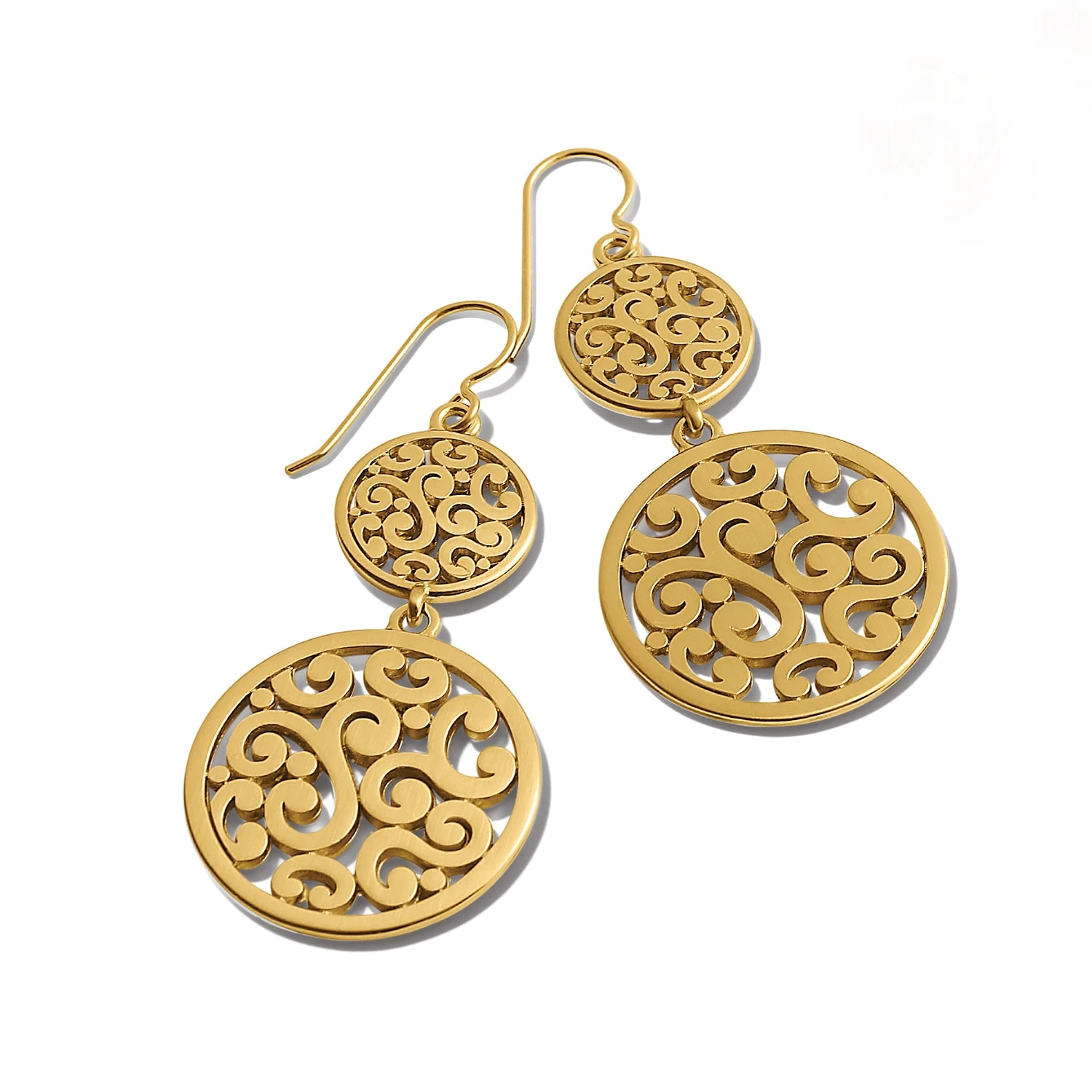 Contempo Medallion Duo French Wire Earrings Contempo Medallion Duo French Wire Earrings -Occasionally Yours qija9904 02