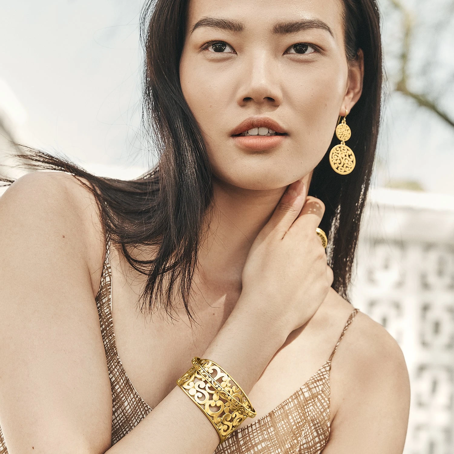 Contempo Medallion Duo French Wire Earrings Contempo Medallion Duo French Wire Earrings -Occasionally Yours qija9904 04