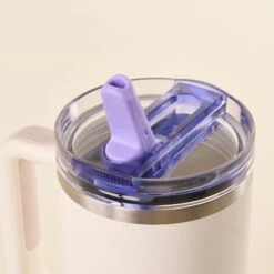Lifestyle Flip Straw Lid -Occasionally Yours tde flip straw lid periwinkle 2