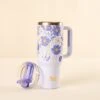 Lifestyle Flip Straw Tumbler -Occasionally Yours the darling effect lifestyle flip straw tumbler 40 oz bouquet beauty purple 1