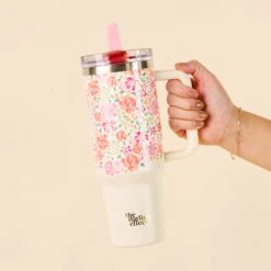 Lifestyle Flip Straw Tumbler 17 Lifestyle Flip Straw Tumbler -Occasionally Yours the darling effect lifestyle flip straw tumbler 40 oz secret garden pink 2