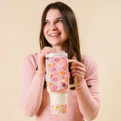 Tumbler Silicone Boot -Occasionally Yours the darling effect tumbler silicone boot secret garden pink 2