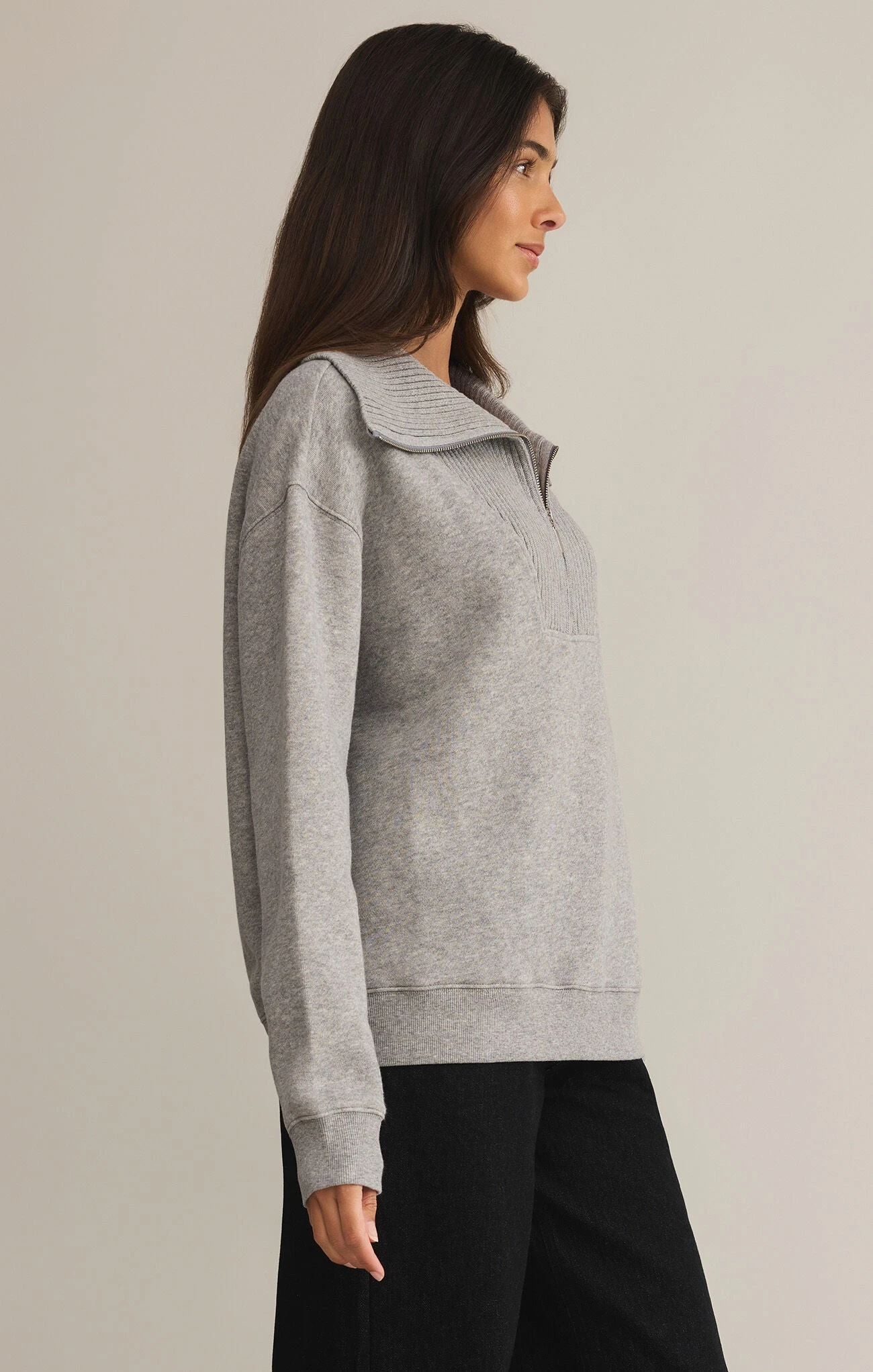 Sonata Fleece Sweatshirt Sonata Fleece Sweatshirt -Occasionally Yours z supply sonata fleece sweatshirt heather grey 2